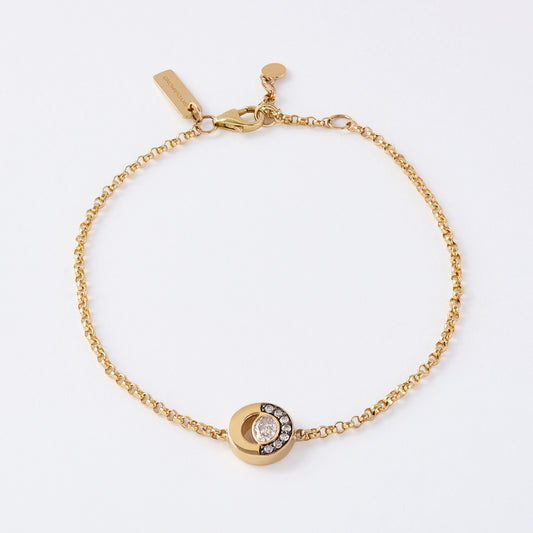 Crescent Bracelet 0.21ct in Yellow Gold