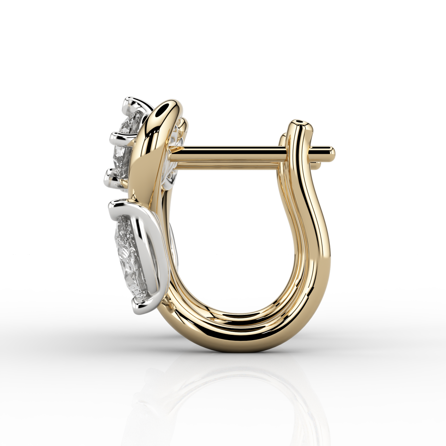 Onda 1.88ct Round Brilliant and Pear Toi & Moi Wave Earrings 18ct Yellow Gold