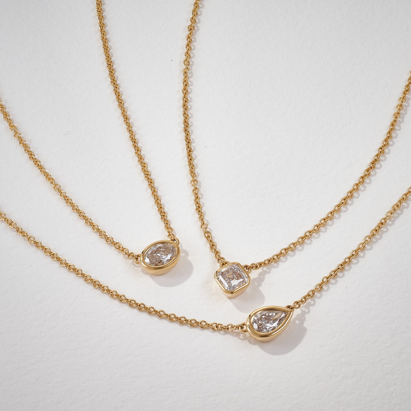 Rae Asscher Cut Modern 0.63ct Pendant in 18ct Yellow Gold