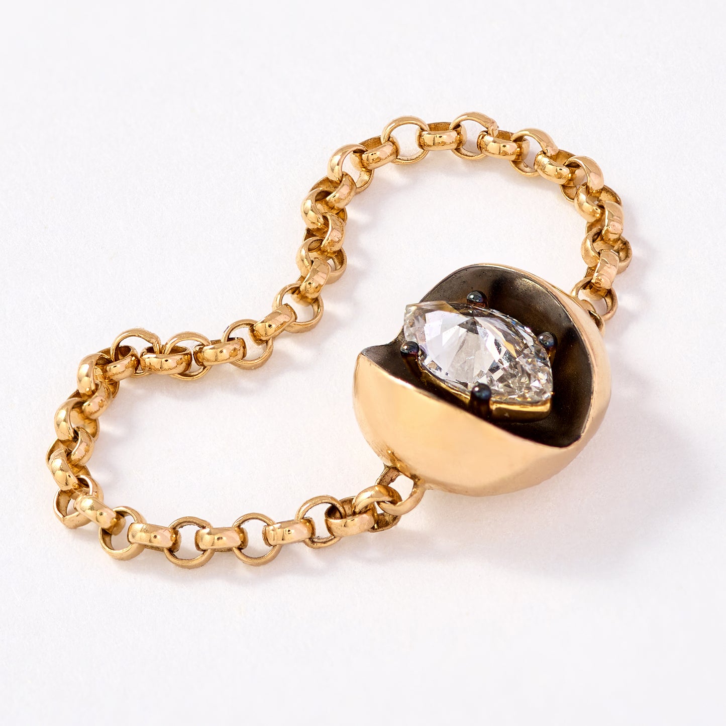 Gaia 18ct Gold Chain Ring ~ Lily Cole x Skydiamond