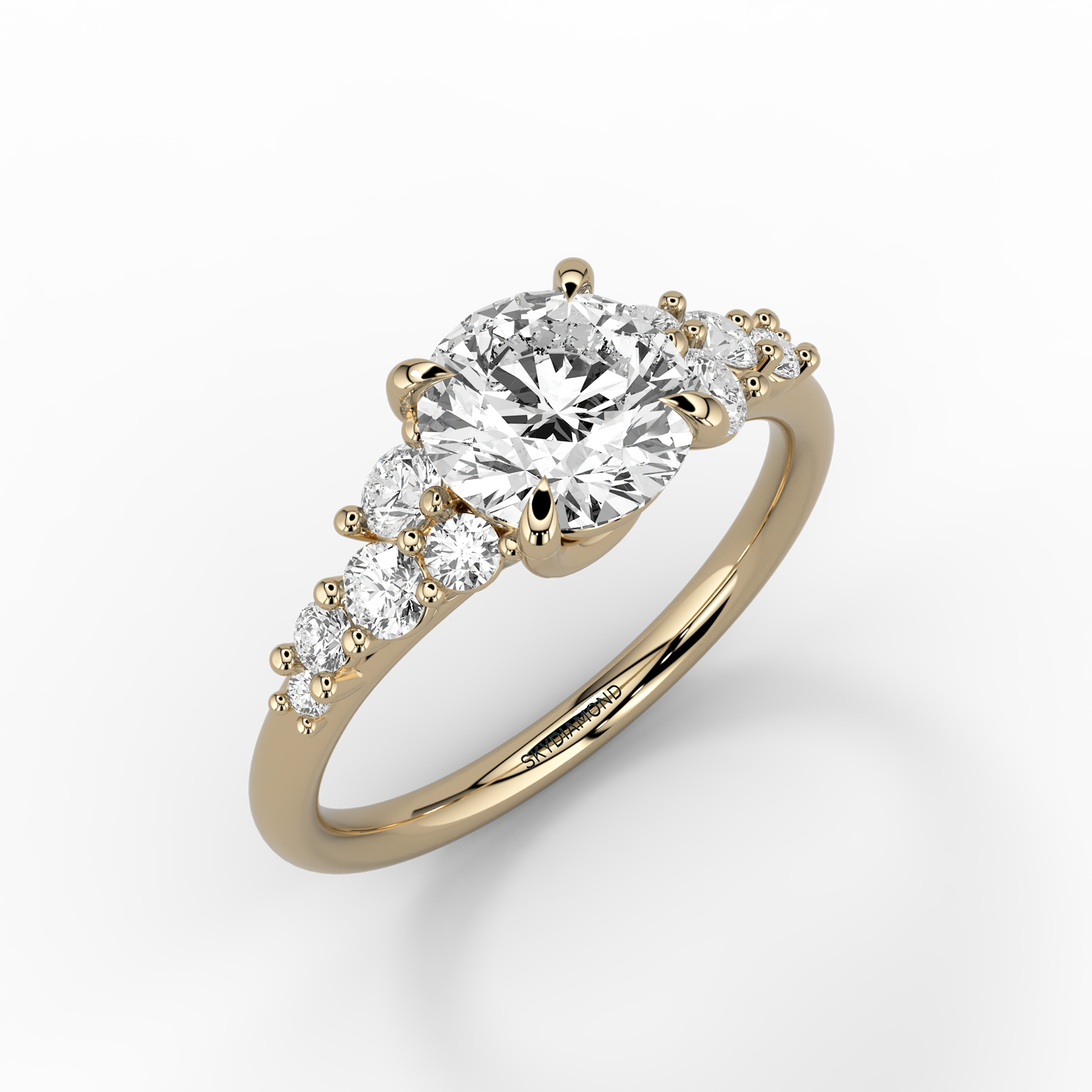 Floral Solaris Engagement Ring 1.35ct In 18ct Yellow Gold