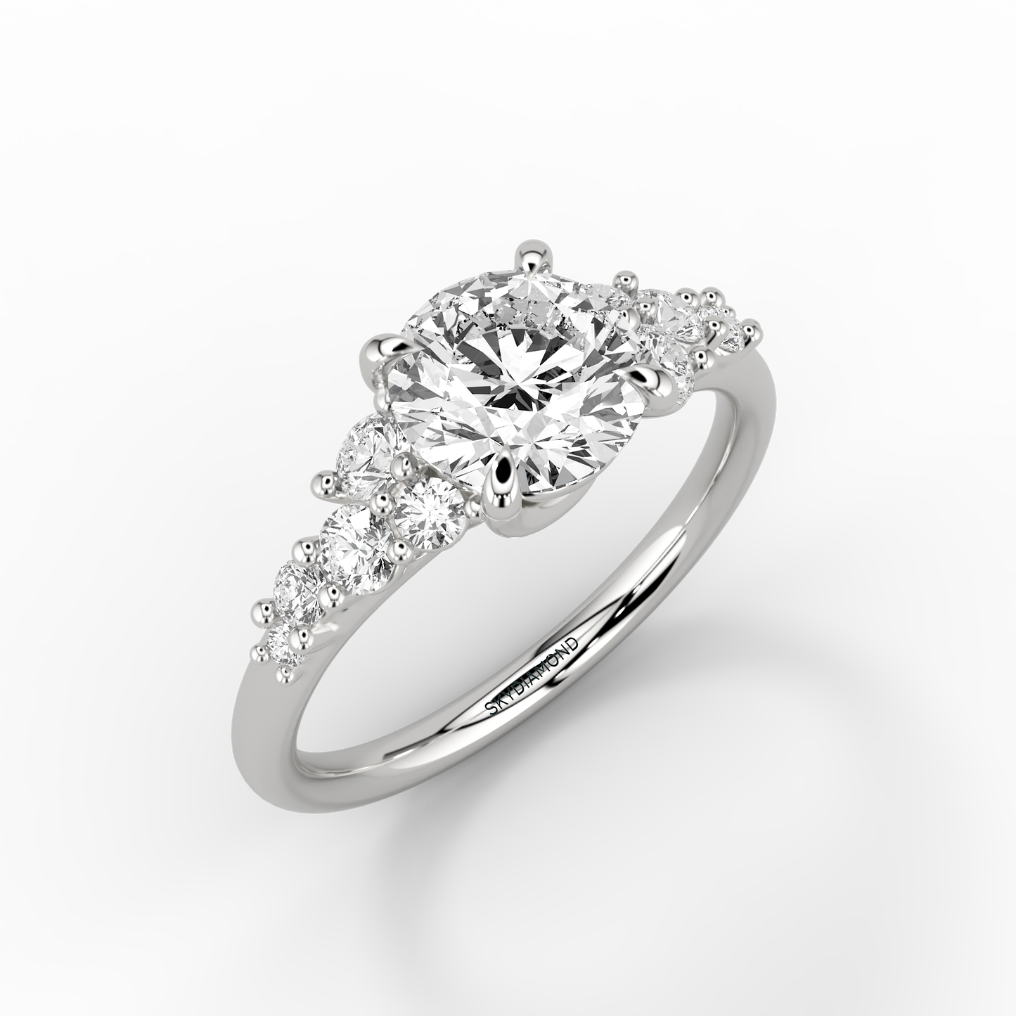 Floral Solaris Engagement Ring 1.35ct In Platinum