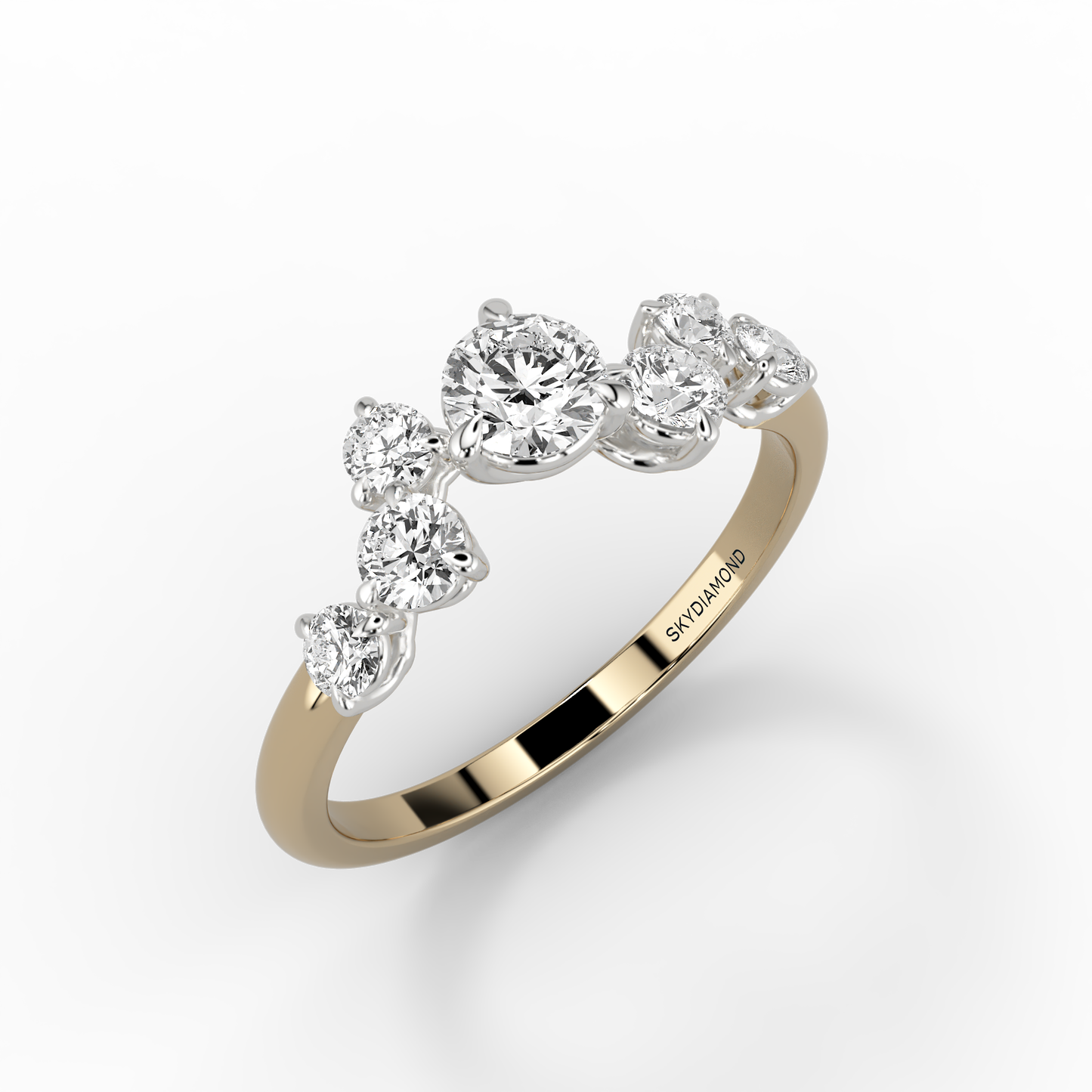 Solaris Eternity Ring in 14ct Yellow Gold & Platinum