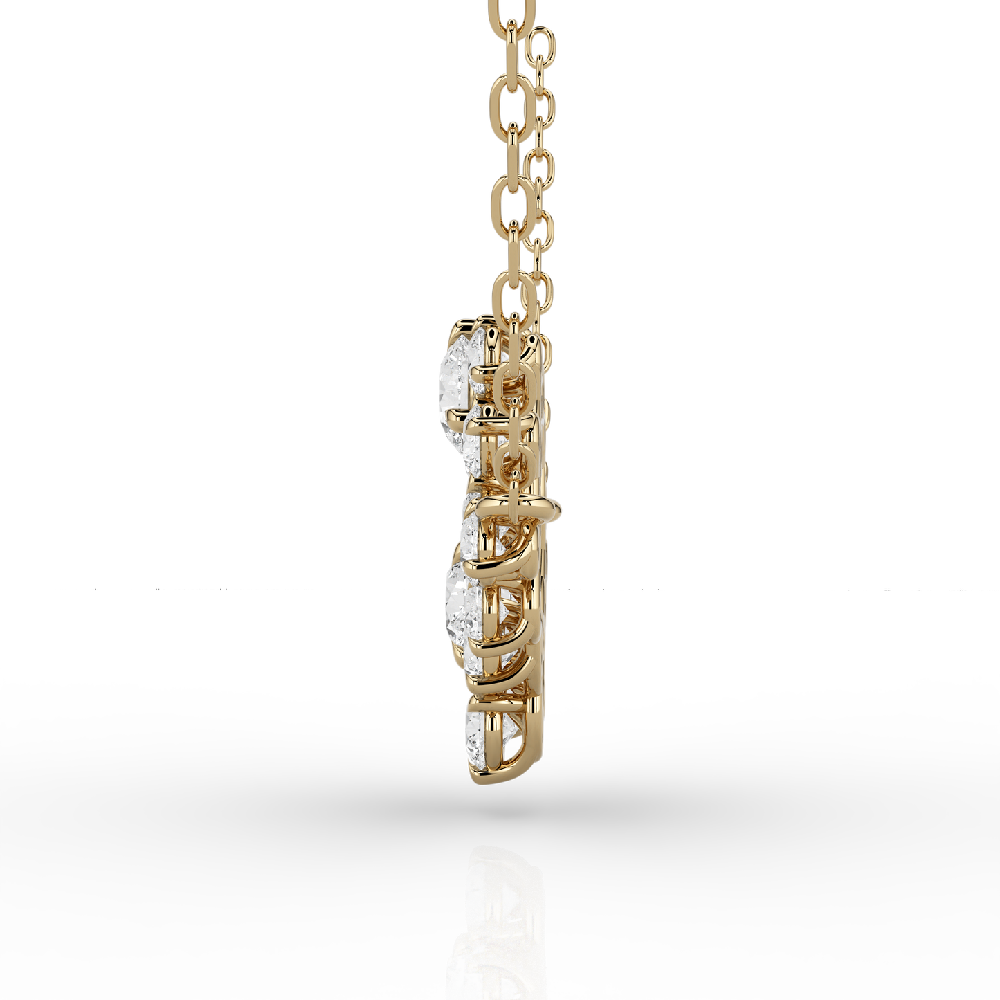 Solaris Halo 1.32ct Necklace in 14ct Yellow Gold