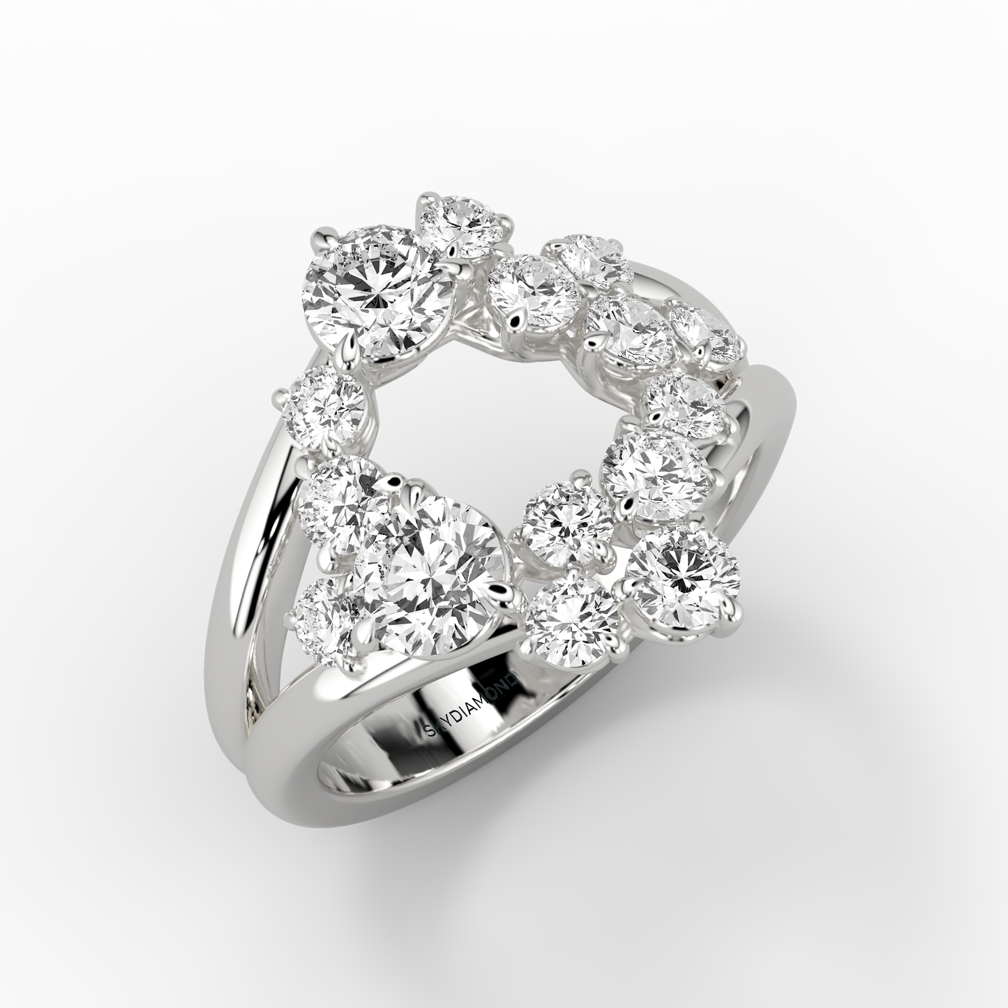 Solaris 1.32ct Halo Ring in Platinum