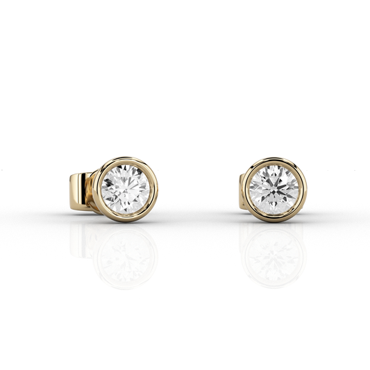 Nacelle Bezel 1/4ct Earrings in 18ct Recycled Yellow Gold