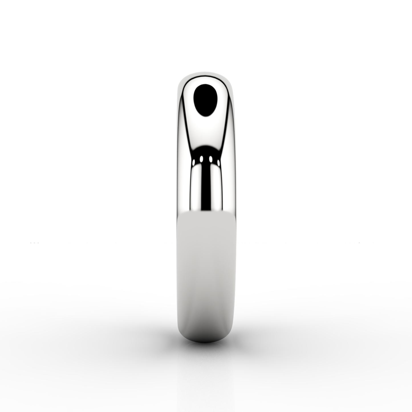 Modern Wide Wedding Band In 18ct White Gold