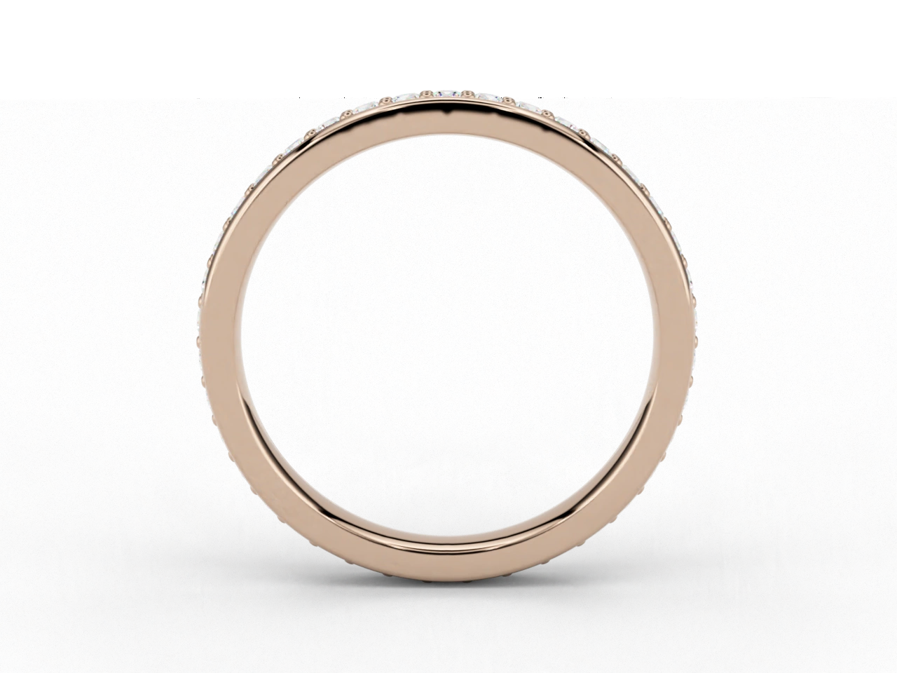 Round Brilliant 0.6ct Grain-Set Full Eternity Ring in 18ct Rose Gold