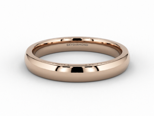 Modern Wedding Band in 3mm 18ct Recycled Rose Gold