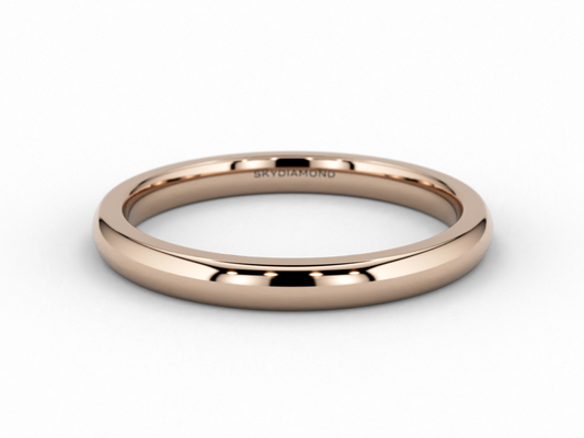 Modern Wedding Band in 2mm 18ct Rose Gold