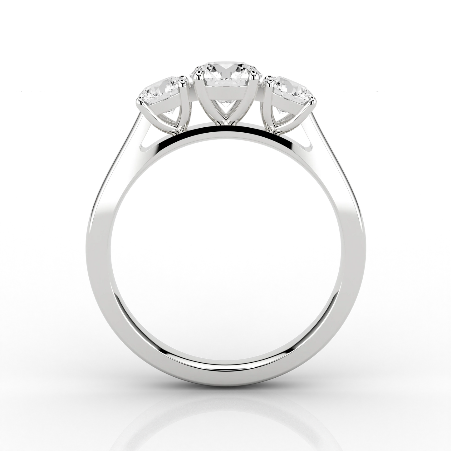 Trilogy 1ct 3 Stone Engagement Ring in 18ct White Gold