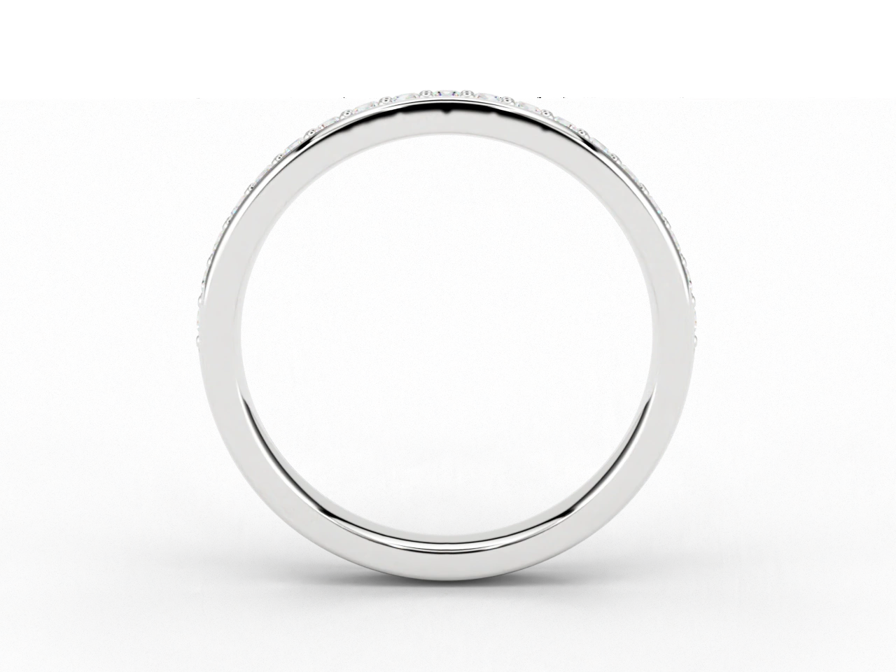 Round Brilliant 0.3ct Grain-Set Half Eternity Ring in 18ct White Gold