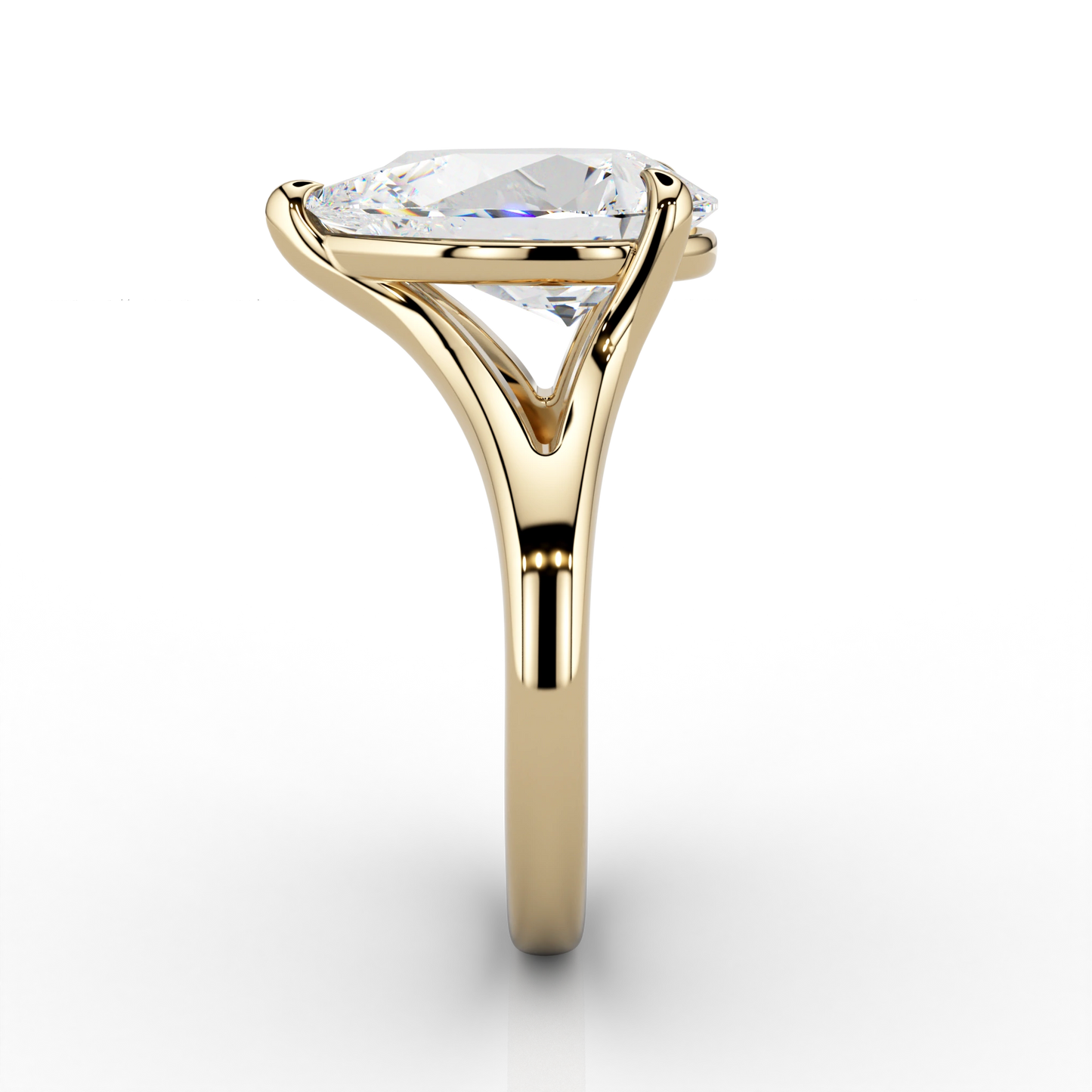 Aria Large Pear Cut 3.50ct Ring in 18ct Yellow Gold