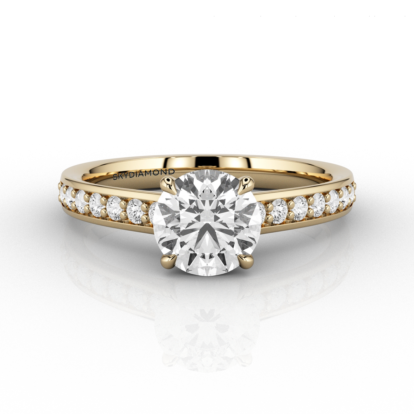 Classic 0.98ct Solitaire Grain Set Engagement Ring in 18ct Yellow Gold