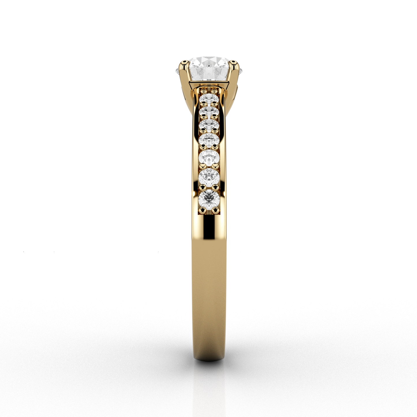 Classic 0.98ct Solitaire Grain Set Engagement Ring in 18ct Yellow Gold