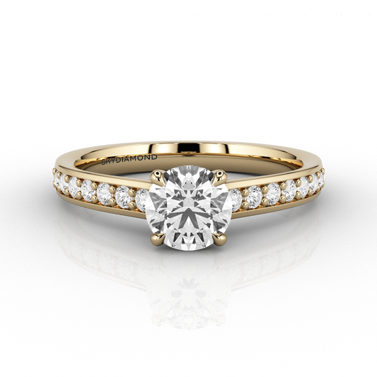Classic 0.72ct Solitaire Grain Set Engagement Ring in 18ct Yellow Gold