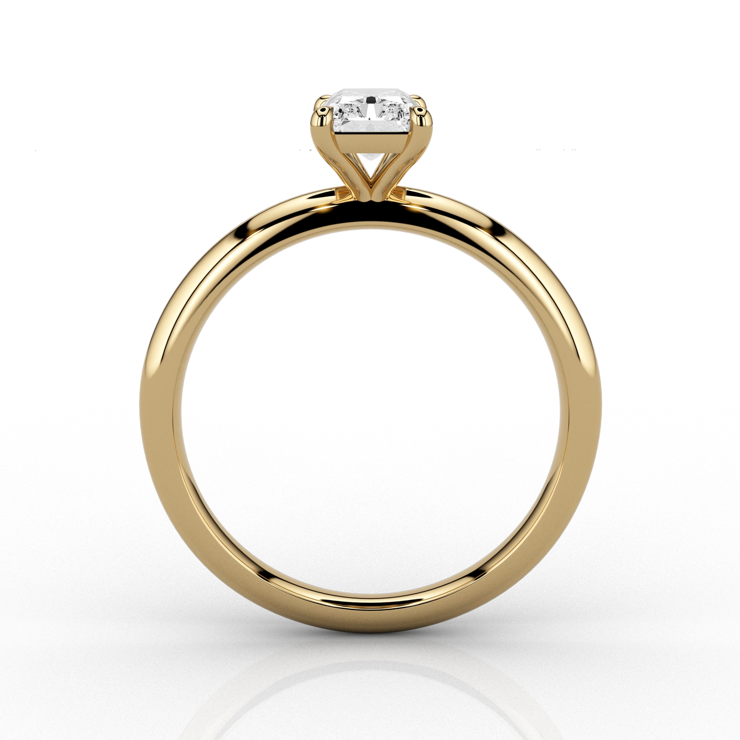 Radiant Cut Solitaire 0.7ct Engagement ring in 18ct Yellow Gold