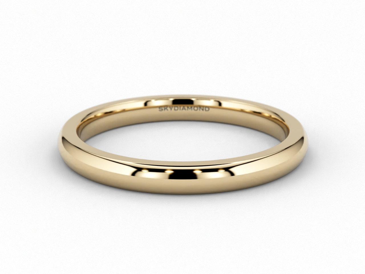 Modern Wedding Band in 2mm 18ct Yellow Gold