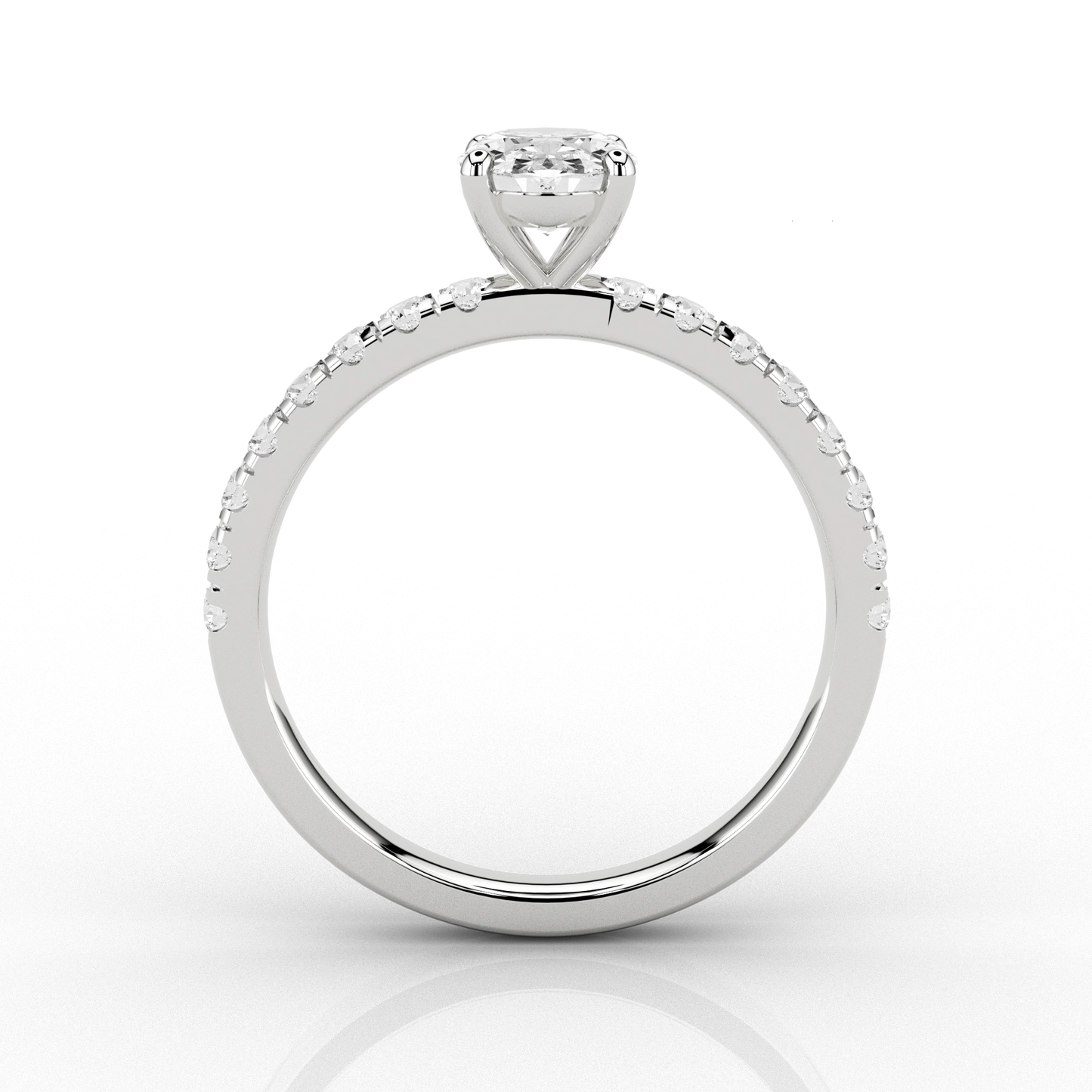 Oval Cut with Micro-Pave 1.01ct Engagement Ring in Platinum
