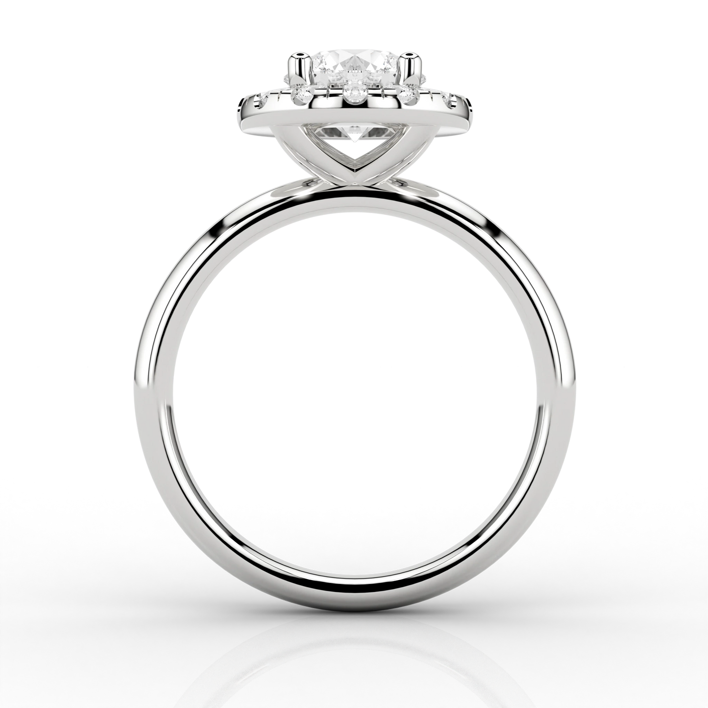 Halo Set Round Brilliant 1.31ct Engagement Ring in Platinum