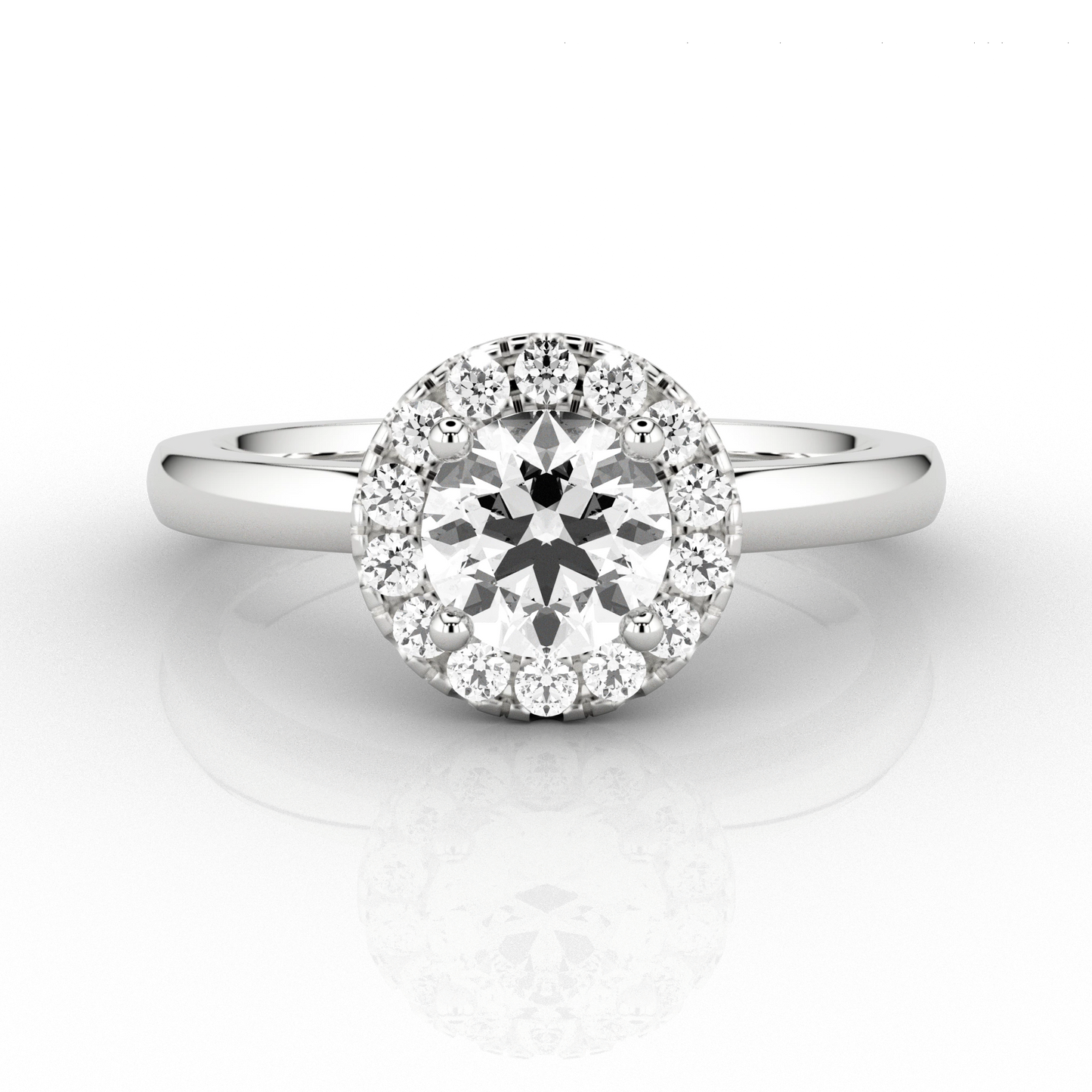 Halo Set Round Brilliant 0.67ct Engagement Ring in Platinum