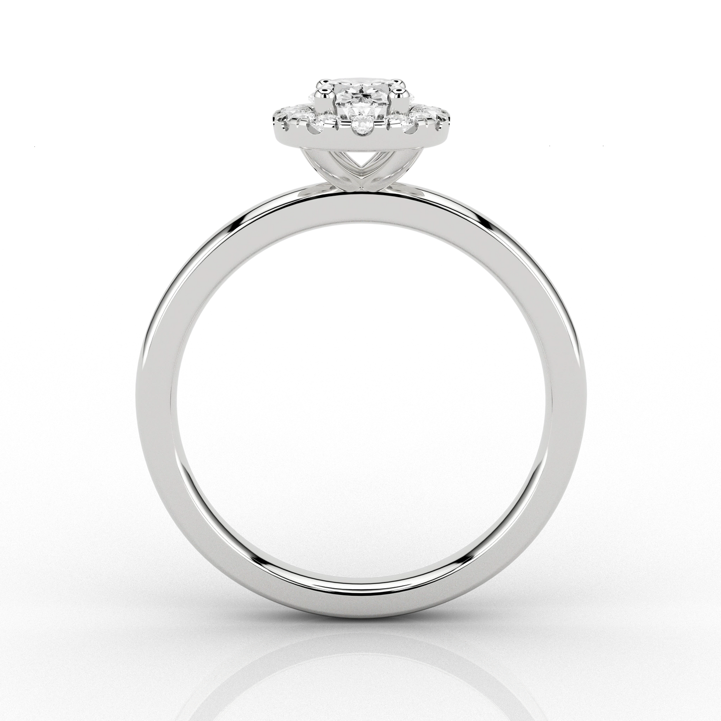 Oval Halo Set 0.68 Engagement Ring in Platinum