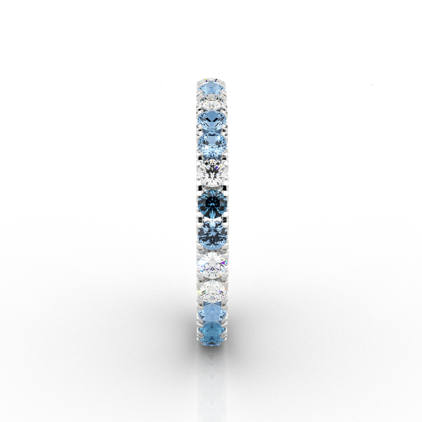 Blue Mix 0.87ct Two-Thirds Eternity Ring in 18ct Platinum