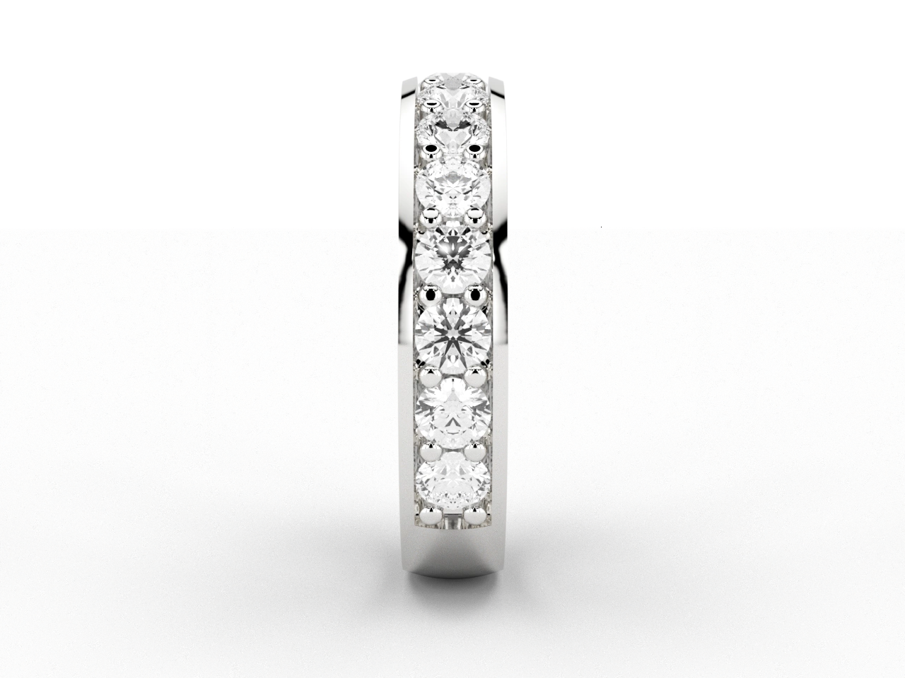 Round Brilliant 1.2ct Grain-Set Two-Thirds Eternity Ring in 18ct Recycled Platinum