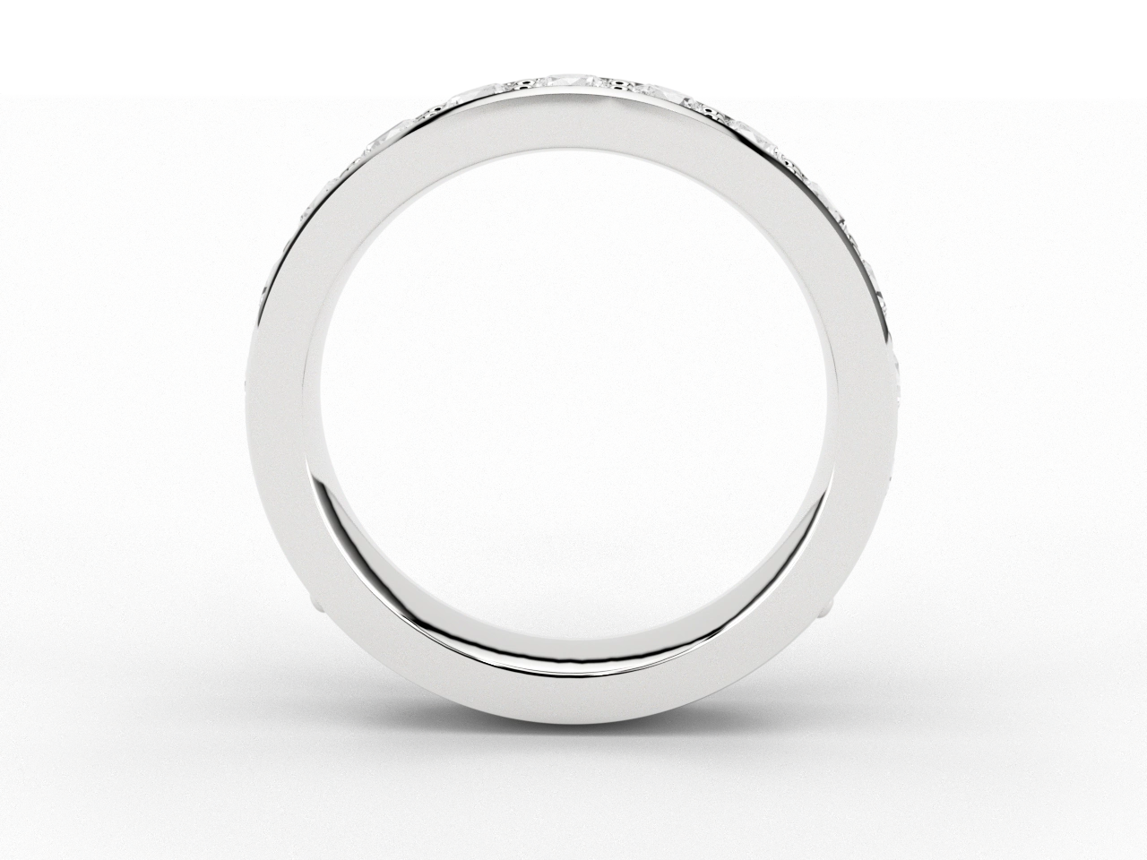 Round Brilliant 1.2ct Grain-Set Two-Thirds Eternity Ring in 18ct Platinum