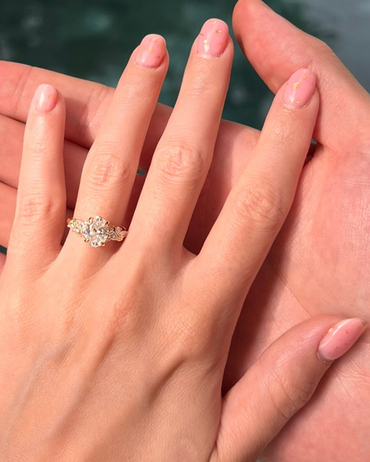 floral bespoke lab grown diamond engagement ring