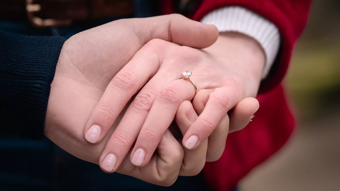 Couple story with lab-grown Skydiamond engagement ring