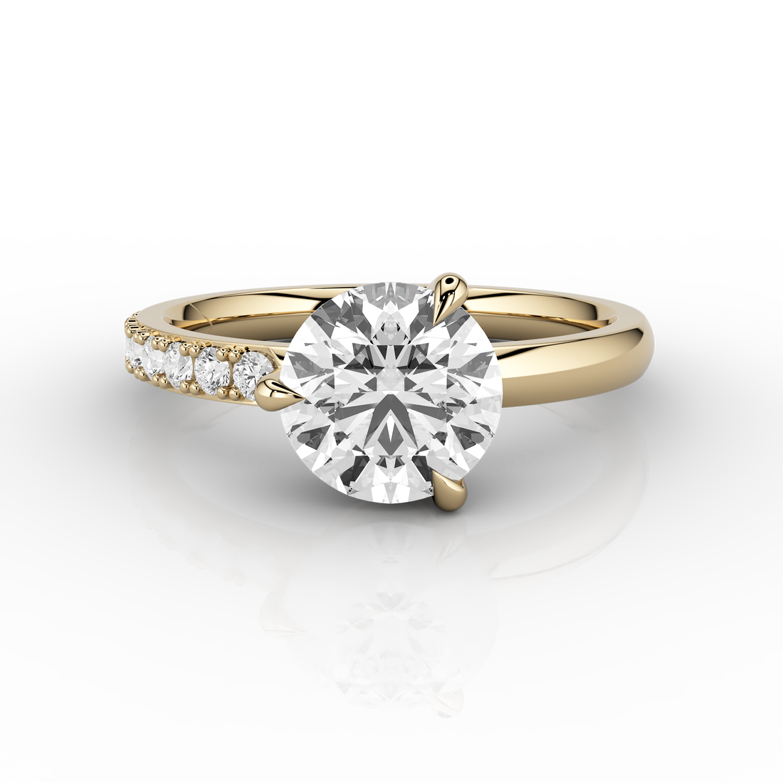 custom skydiamond lab grown diamond engagement solitaire ring in gold
