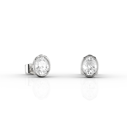 Oval Cut Modern 0.19ct Studs in Platinum