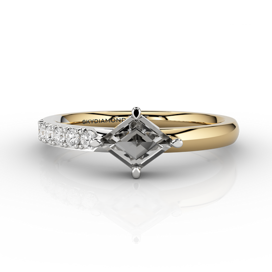 Stilla 0.7ct Volt Solitare Ring in 14ct Yellow Gold & Platinum