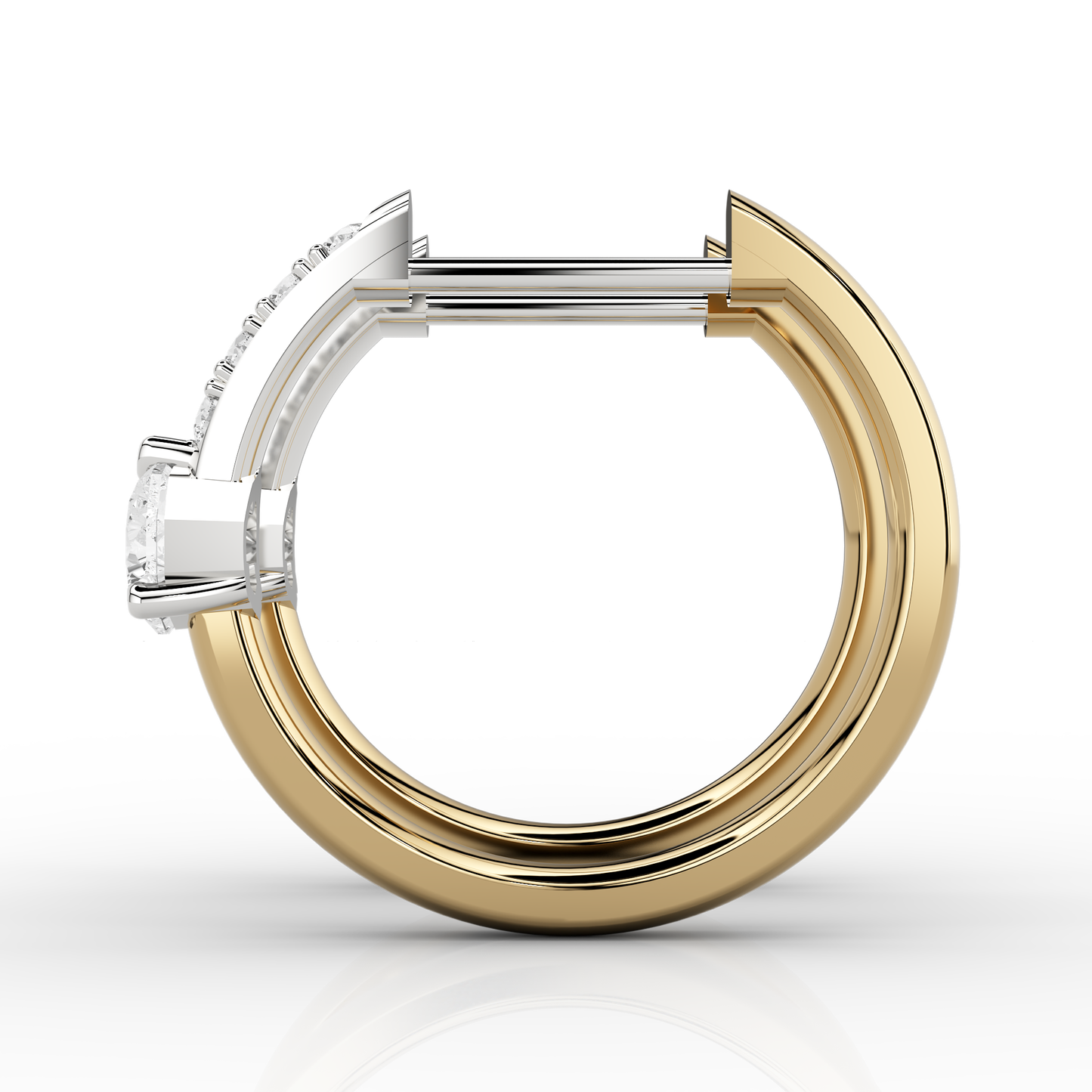 Stilla 2.24ct Hoop Earring in 14ct Yellow Gold & Platinum