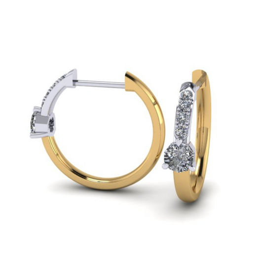 Stilla 2.24ct Stellar Hoop Earring  in 18ct Yellow Gold & Platinum