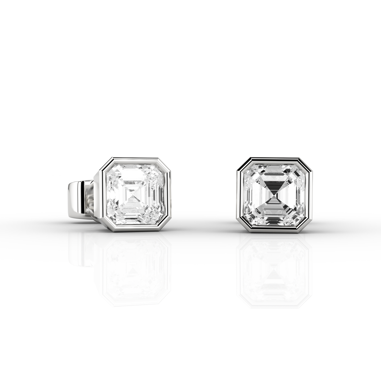 Rae Asscher Cut 0.69ct Studs in Platinum