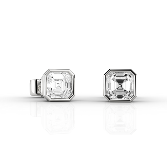 Rae Asscher Cut 0.69ct Studs in Platinum