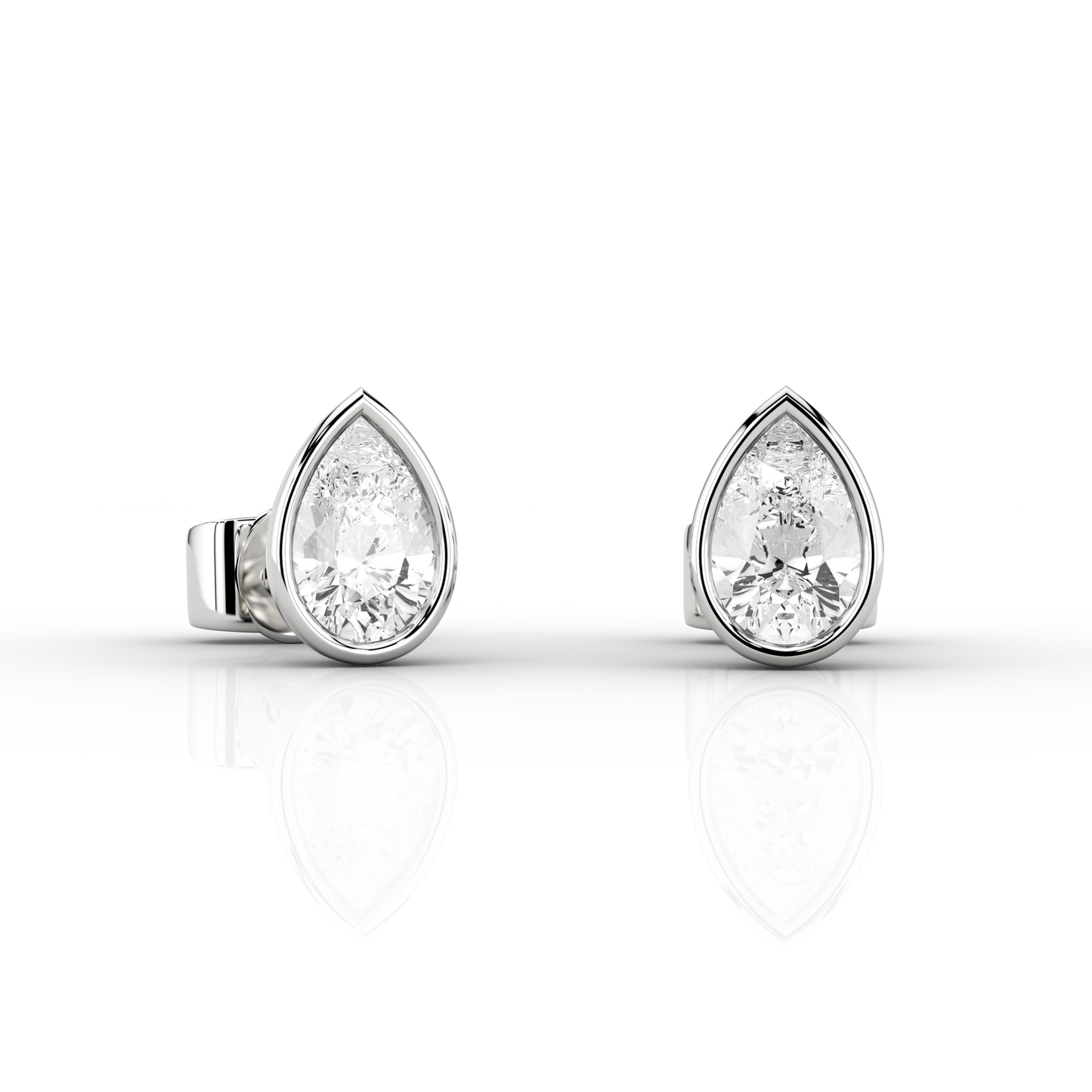 Pear Cut Modern 0.39ct Studs in Platinum