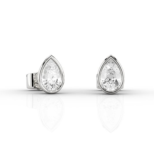 Pear Cut Modern 0.39ct Stud Earrings in Platinum