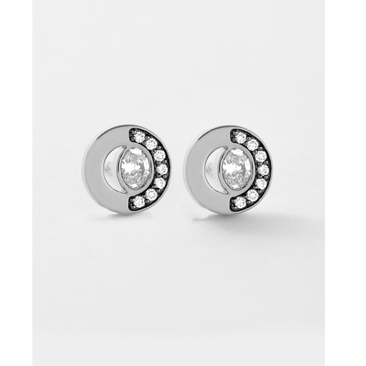 Crescent Stud Earrings 0.43ct in Platinum