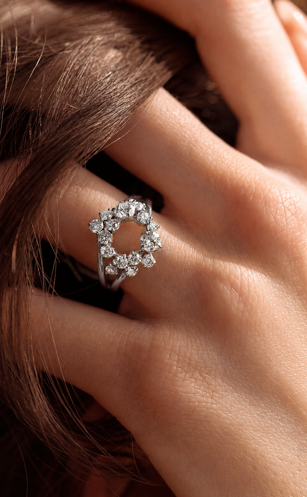 Solaris Halo Ring in Platinum