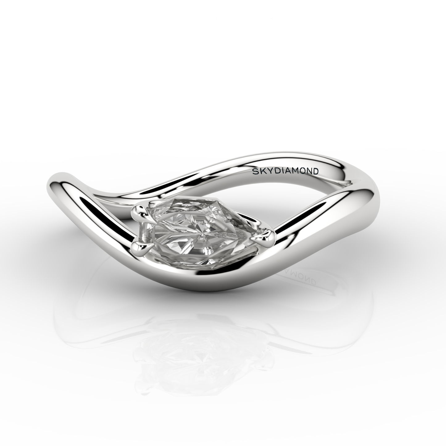 Onda Sky Meteoric 0.40 Liquid Silver Ring in Platinum