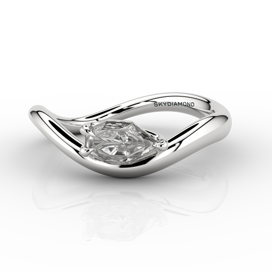 Onda Sky Meteoric 0.40 Liquid Silver Ring in Platinum