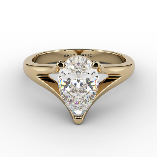 Pluie 1.08ct Pear Cut Talon Claw Ring in 18ct Yellow Gold