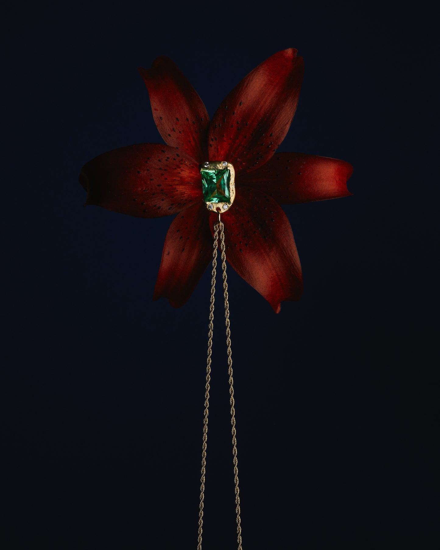 The Rose Pendant - Gold/Green ~ Bleue Burnham x Skydiamond