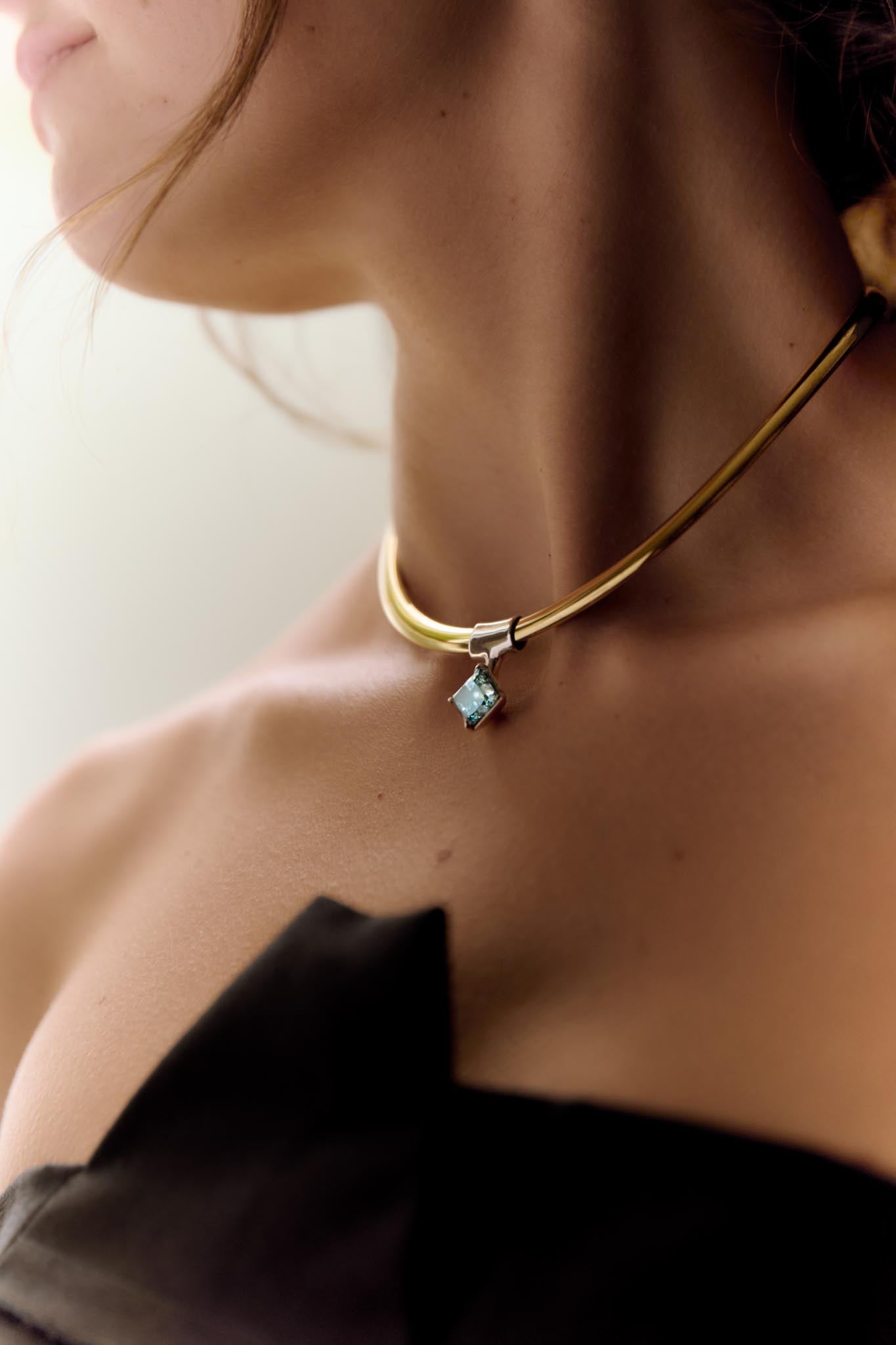 Hera Torque 5ct Princess Solitaire 18ct Yellow Gold