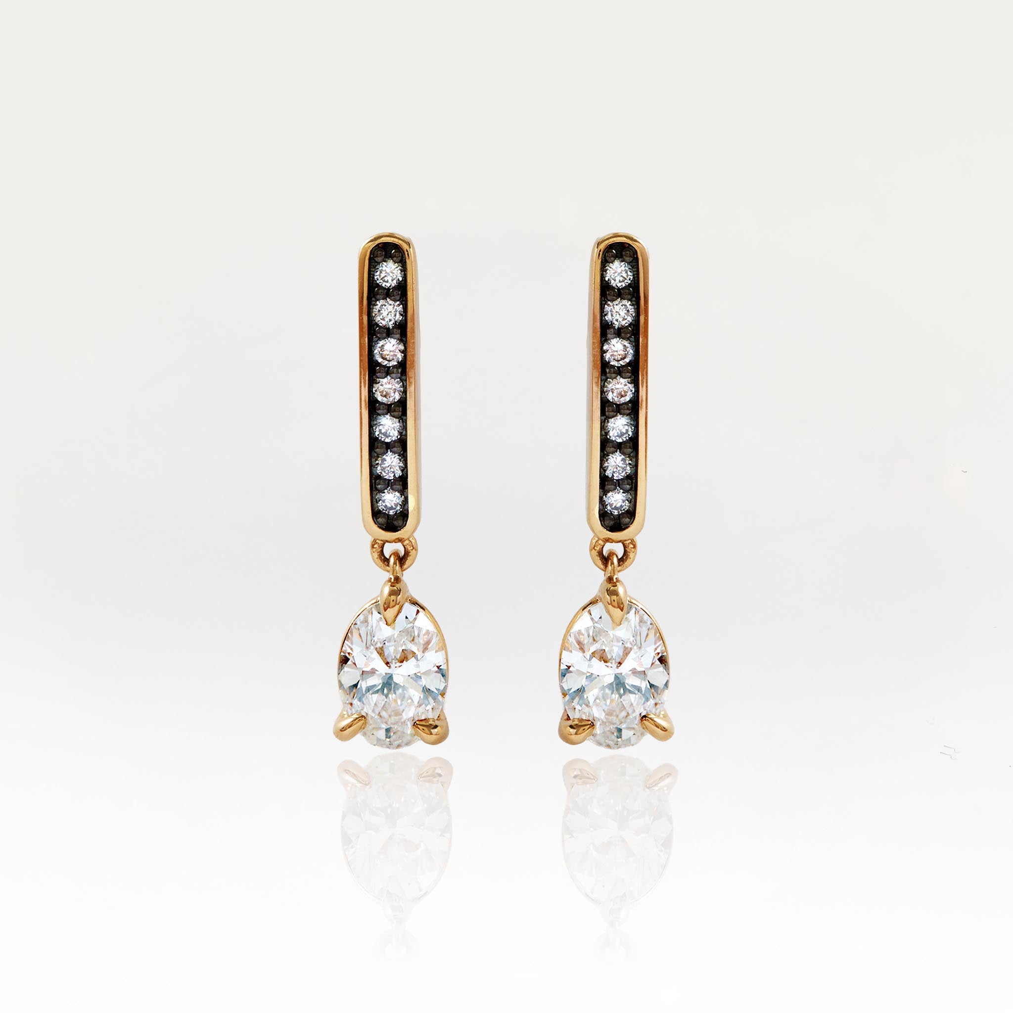 Double Love 1.01cts Drop Earrings 14ct Yellow Gold