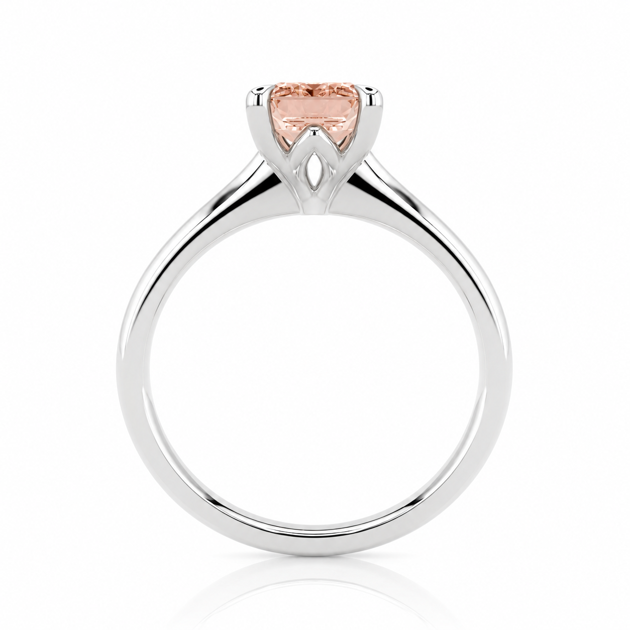 Luna Emerald 1.01 Intense Orangey-Pink VS1 Ring in Platinum