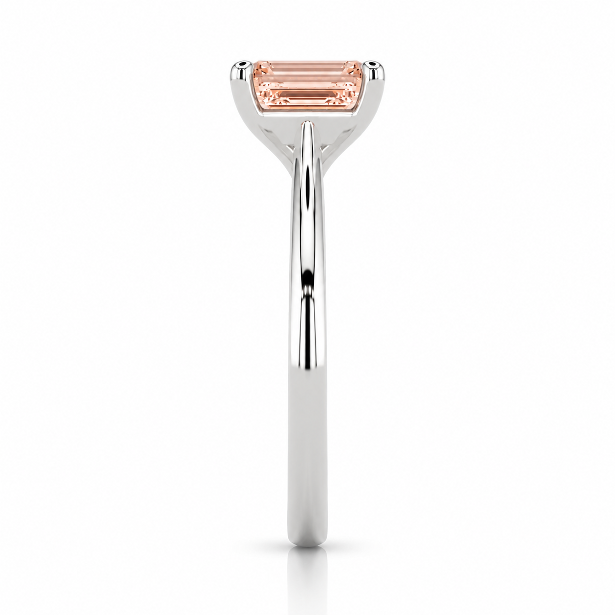 Luna Emerald 1.01 Intense Orangey-Pink VS1 Ring in Platinum